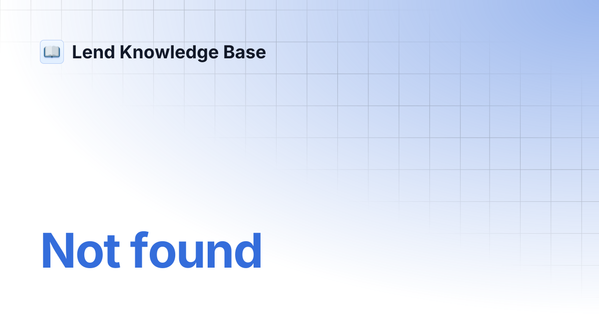 Settings & Preference Pages | Lend Knowledge Base